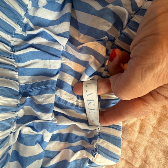 Lake Pajamas Sleep Shorts Light Blue and White Striped XL Cotton Women - Picture 3 of 8